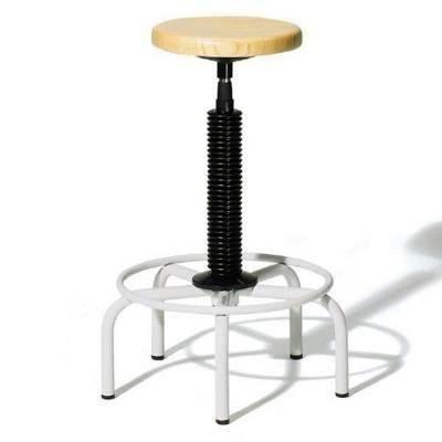 Taburete Mars 900/2 Estructura Metalica Asiento Madera