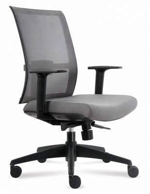 Silla de oficina Tyler-Verona mecanismo syncro con brazos respaldo en malla y asiento tapizado 1 burdeos