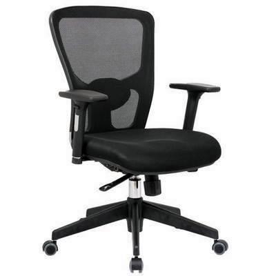 Silla de oficina Miller-Pozuelo mecanismo sincro con brazos tapizado 1 color negro
