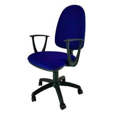 Silla Arena-Saldaña contacto permanente respaldo alto con brazos tapizado 1 color azul