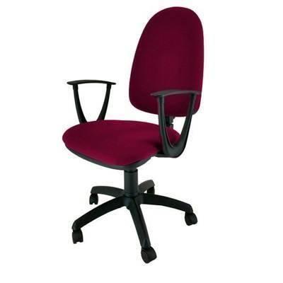Silla Arena-Saldaña contacto permanente respaldo alto con brazos tapizado 1 color burdeos