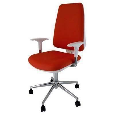 Silla Orbital White-Equis White contacto permanente base aluminio pulido tapizado 1 color rojo