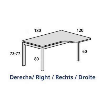 Kit Mesa Executive L Derecha 180x120 2052AD04 Aluminio/Blanco