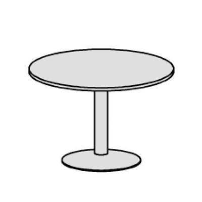 Mesa Reuniones Pie Rocada Columna Diametro 100cm 3005AT04 Aluminio/Blanco