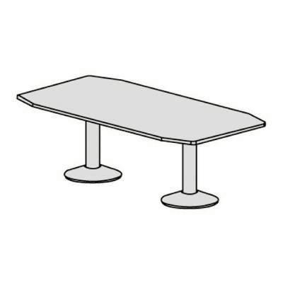 Mesa De Reuniones Pie Columna 220x100x72 3003AB04 Aluminio/Blanco