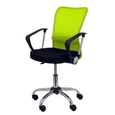 Silla Piqueras y Crespo Candeal-Cardenete respaldo malla verde negro mecanismo giratorio con brazos