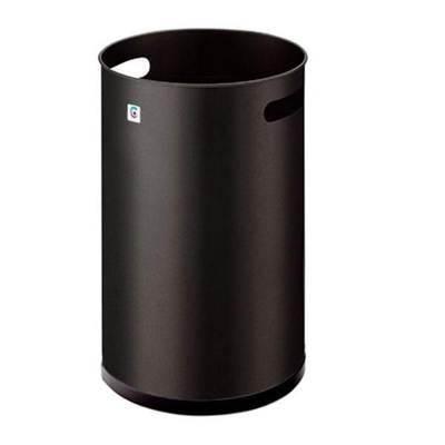 Papelera metálica Cilindro diam 25cm negro P-21