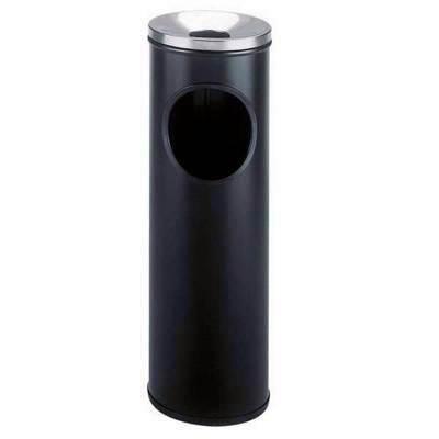 Cenicero Papelera Metalico 401-N Perforado Cilindro Negro