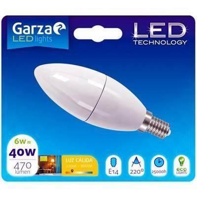 Bombilla Garza 460776 Led 6W vela luz calida