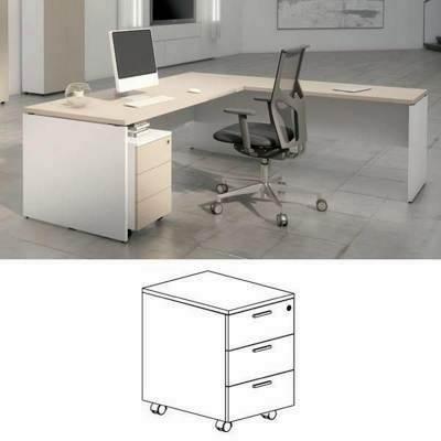 Buck 3 Cajones Premier Melaminado 43x45x55cm 7090.4081 Blanco /Roble