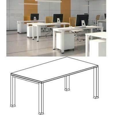 Mesa Rectangular Serie Noca Melaminada 160x80x74cm 902.8034 Blanca/ Blanca